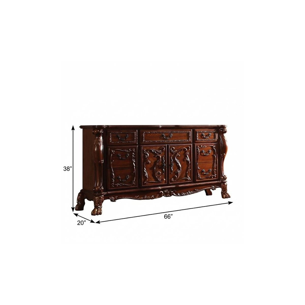 Brown Solid Wood Seven Drawer Combo Dresser - 38-inch