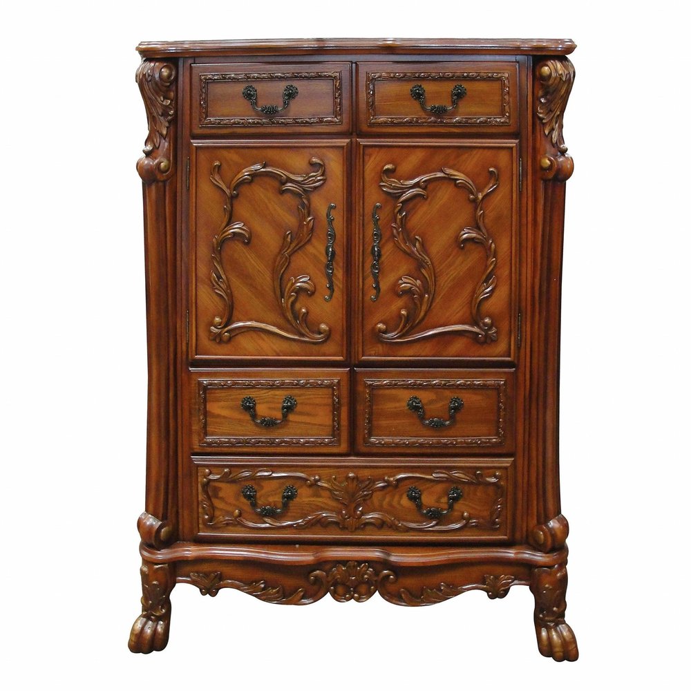 Brown Solid Wood Seven Drawer Combo Dresser - 38-inch