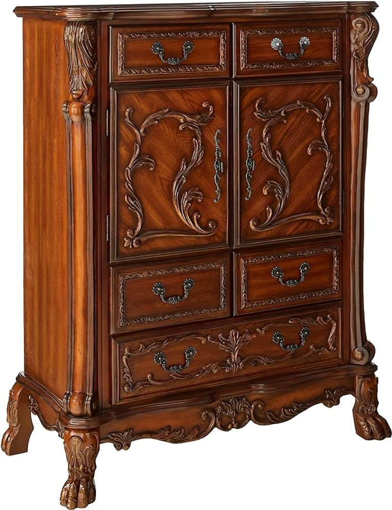 Brown Solid Wood Seven Drawer Combo Dresser - 38-inch
