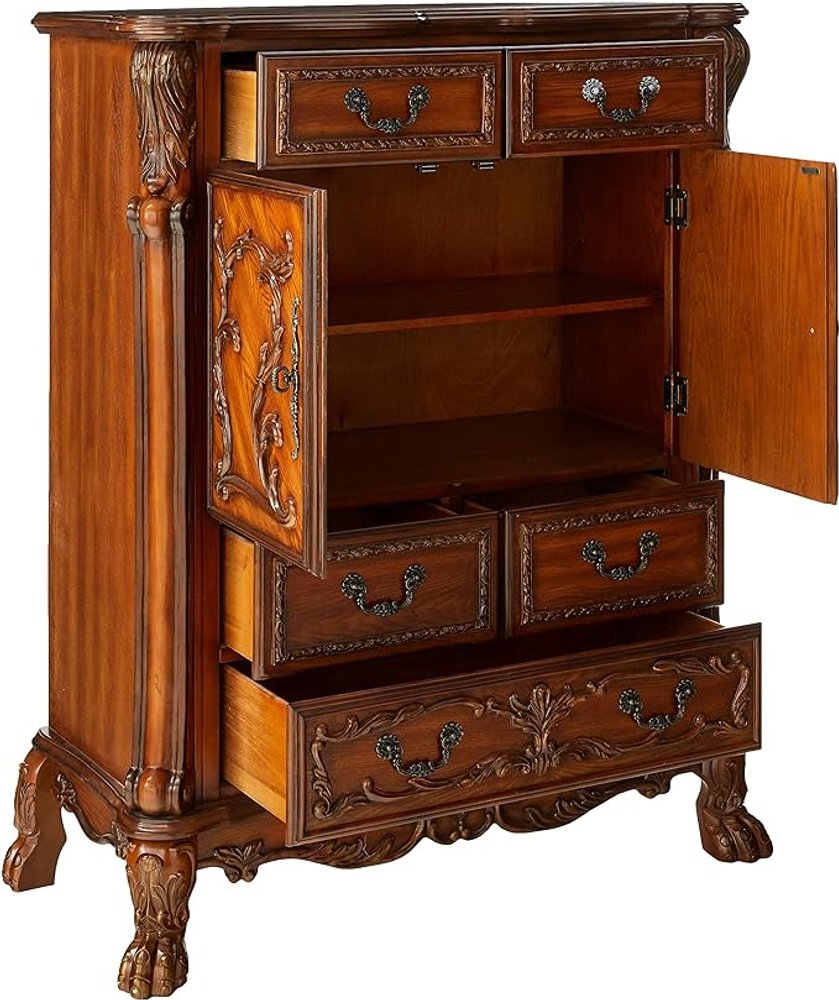 Brown Solid Wood Seven Drawer Combo Dresser - 38-inch