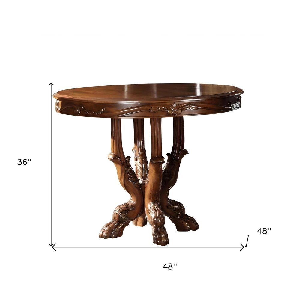 Brown Solid Wood Dining Table - 48-inch
