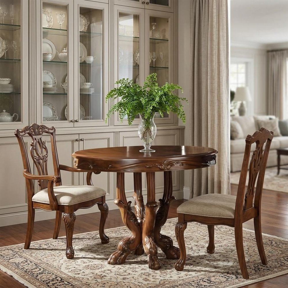 Brown Solid Wood Dining Table - 48-inch