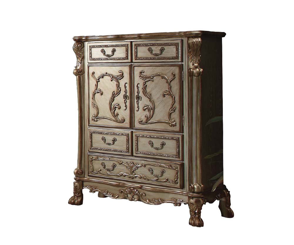 Brown Solid Wood Five Drawer - 20-inch