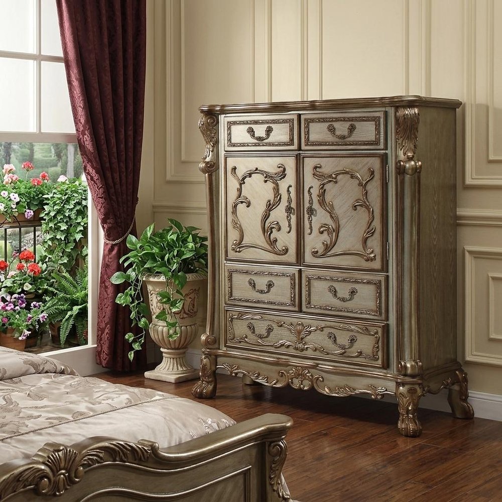 Brown Solid Wood Five Drawer - 20-inch