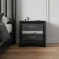 Rectangular Three Drawers Nightstand with Solid Wood Top - 17-inch