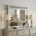 Silver Wood Framed Mounted Dresser Mirror - 42-inch