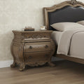 Champagne Novelty Three Drawers Solid Wood Nightstand - 34-inch
