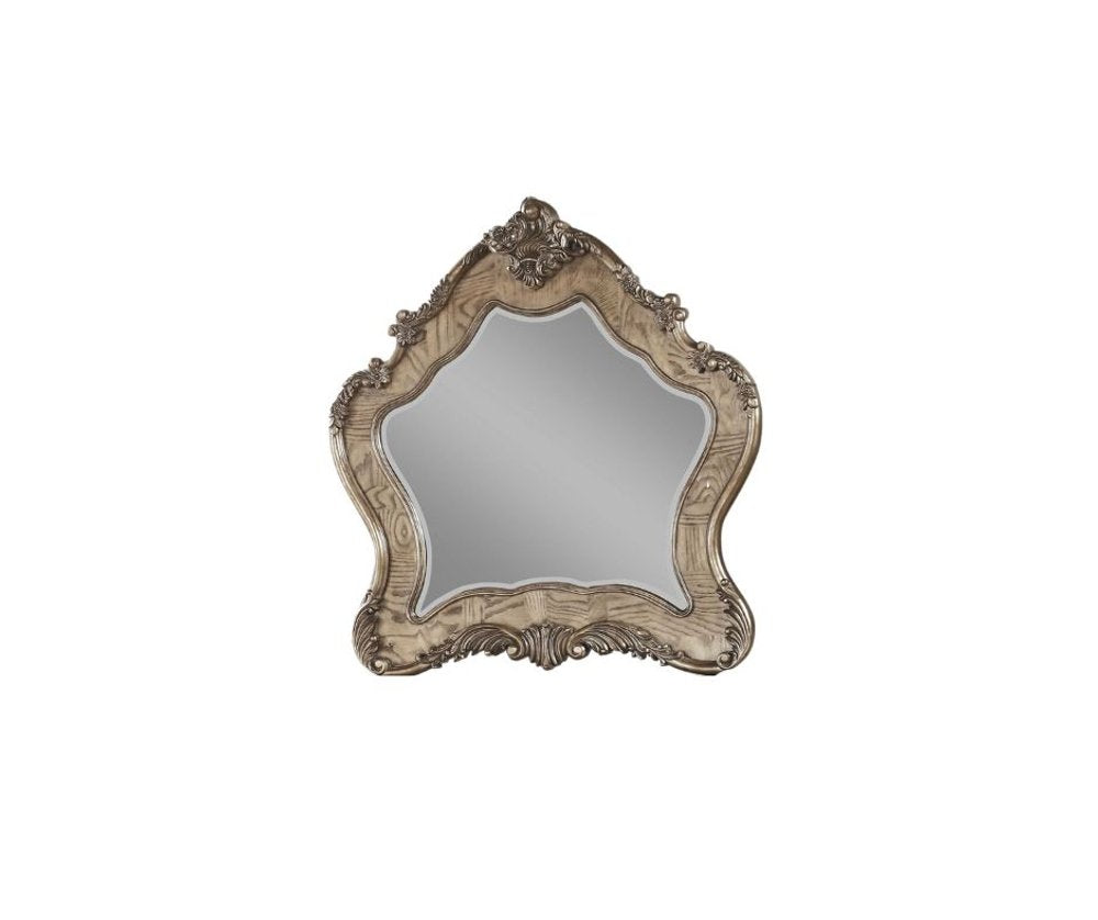 Oak Abstract Wood Framed Mounted Dresser Mirror - 48-inch