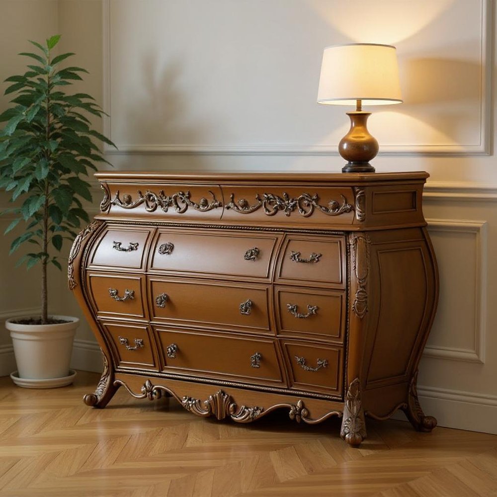 Brown Solid Wood 11 Combo Dresser - 41-inch