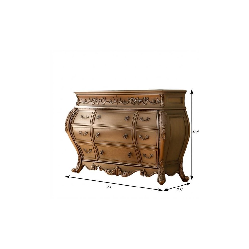 Brown Solid Wood 11 Combo Dresser - 41-inch