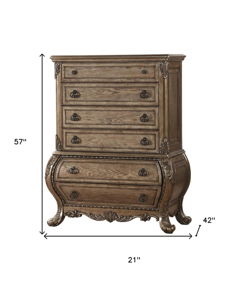 Brown Solid Wood 11 Combo Dresser - 41-inch