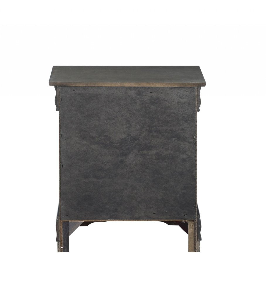 Gray Two Drawers Nightstand - 24-inch