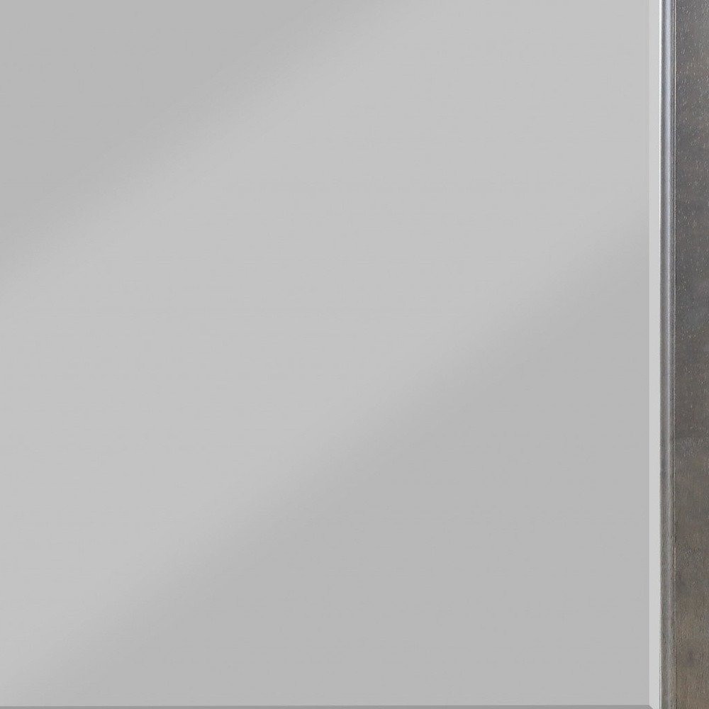 Gray Square Wood Framed Accent Mirror - 38-inch