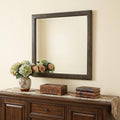 Gray Square Wood Framed Accent Mirror - 38-inch