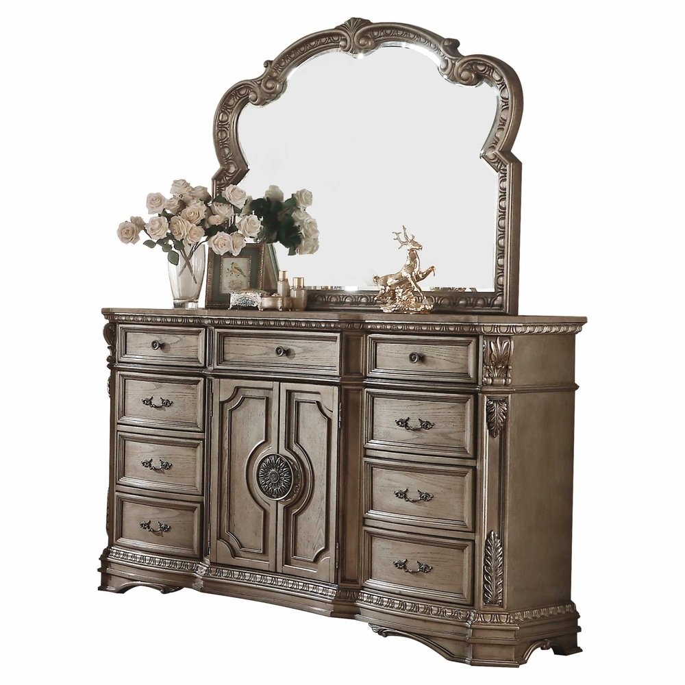 Brown Solid Wood Nine Drawer Combo Dresser - 42-inch
