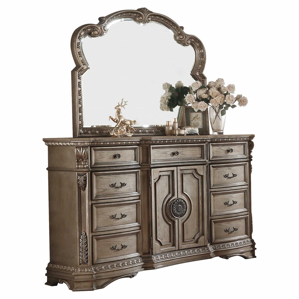 Brown Solid Wood Nine Drawer Combo Dresser - 42-inch