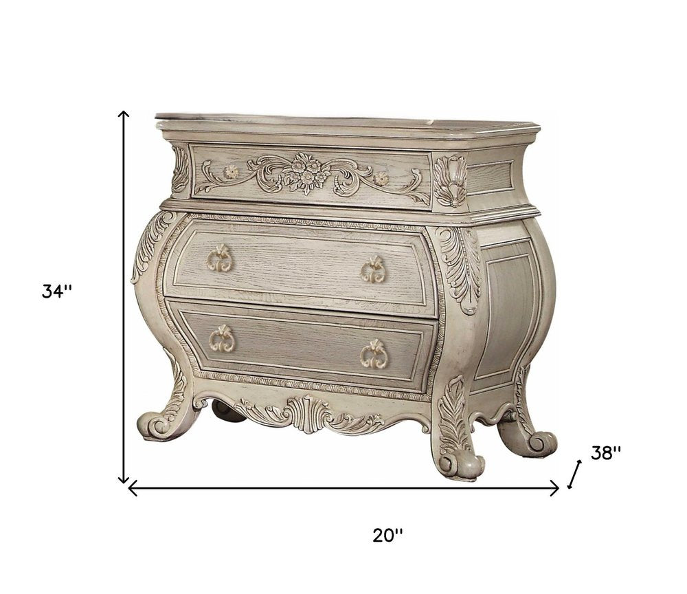 Platinum Two Drawers Nightstand - 24-inch