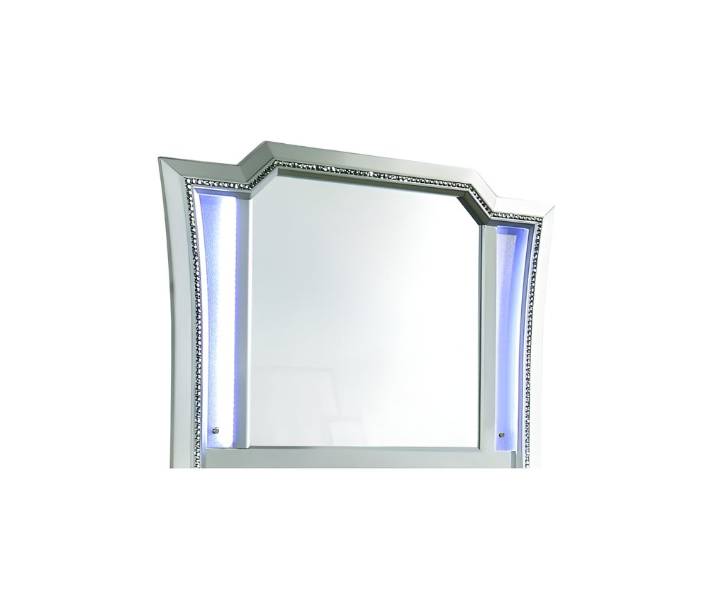 Champagne Abstract Wood Framed Mounted Dresser Mirror - 38-inch