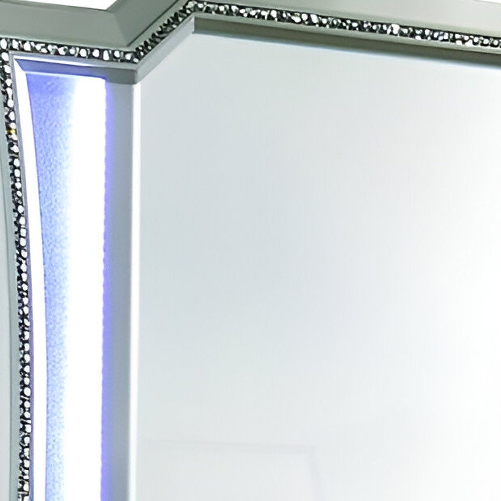 Champagne Abstract Wood Framed Mounted Dresser Mirror - 38-inch