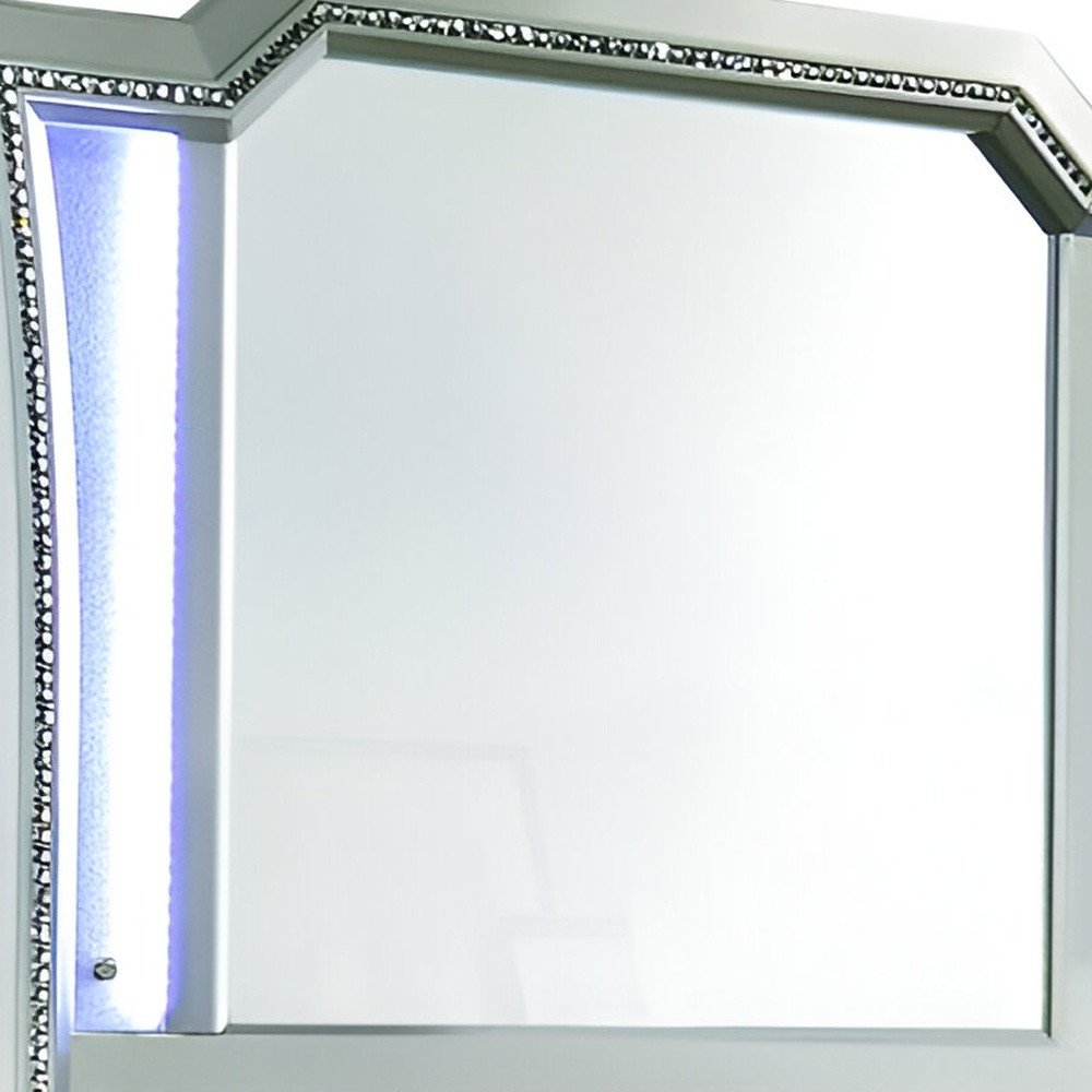 Champagne Abstract Wood Framed Mounted Dresser Mirror - 38-inch