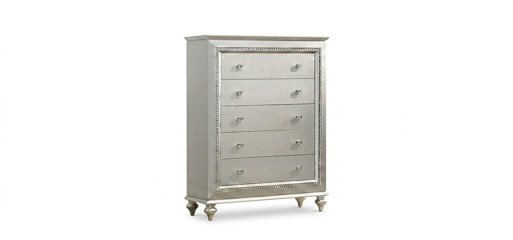 Champagne Wood Five Drawer Dresser - 18-inch