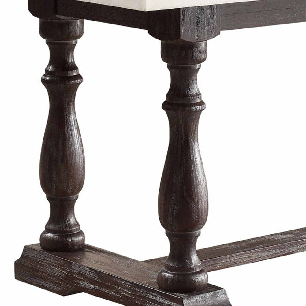 White and Gray Marble and Solid Wood Trestle Base Dining Table - 72-inch