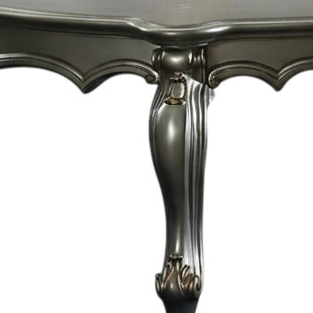 White Resin and Wood Coffee Table with Shelf - 36-inch