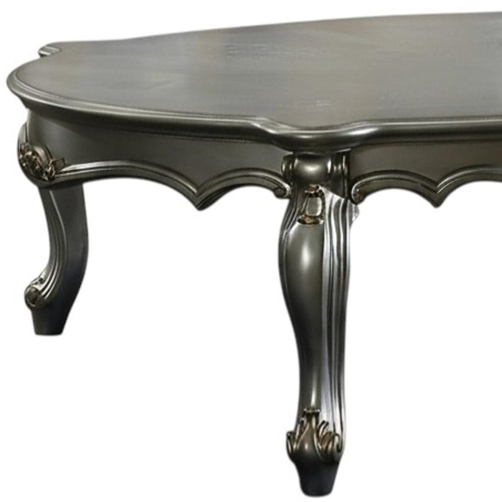 White Resin and Wood Coffee Table with Shelf - 36-inch