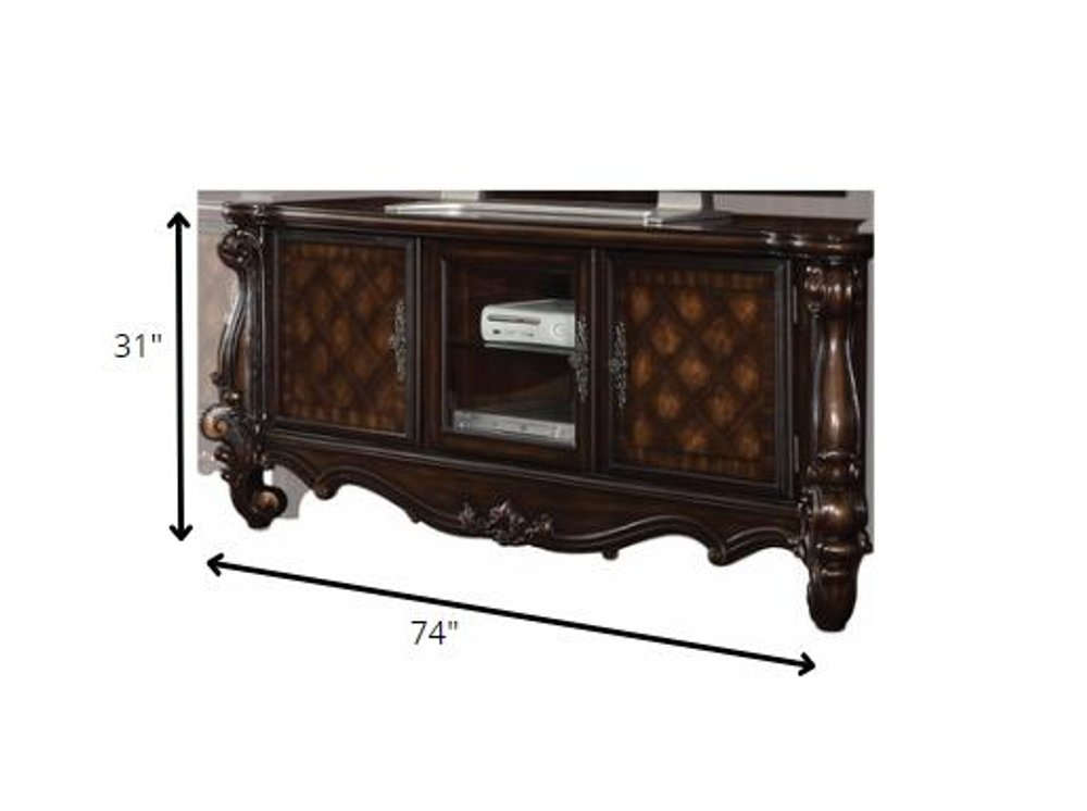 Dark Brown Solid Wood - 74-inch