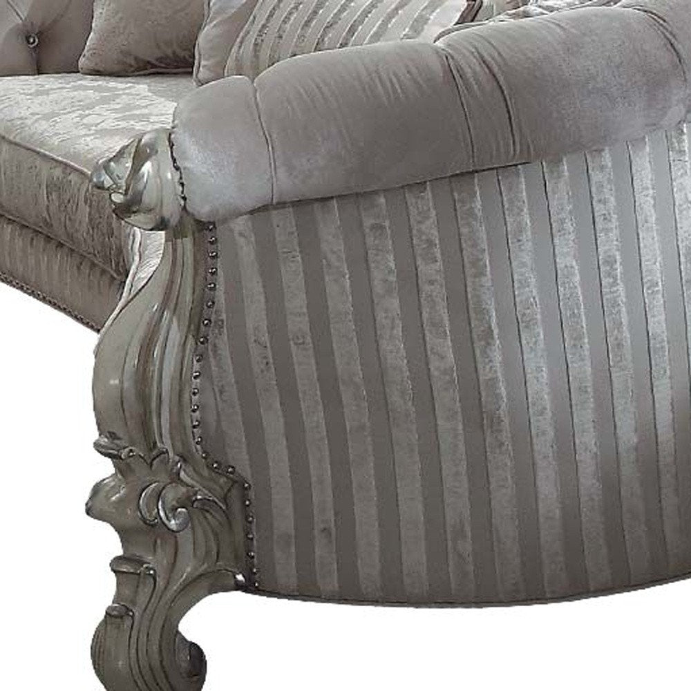 Brown Velvet Curved Sofa and Toss Pillows - 55-inch