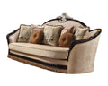 Tan Velvet Curved Sofa and Toss Pillows - 41-inch