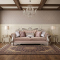 Rosegold Velvet Sofa and Toss Pillows with Silver Legs - 42-inch