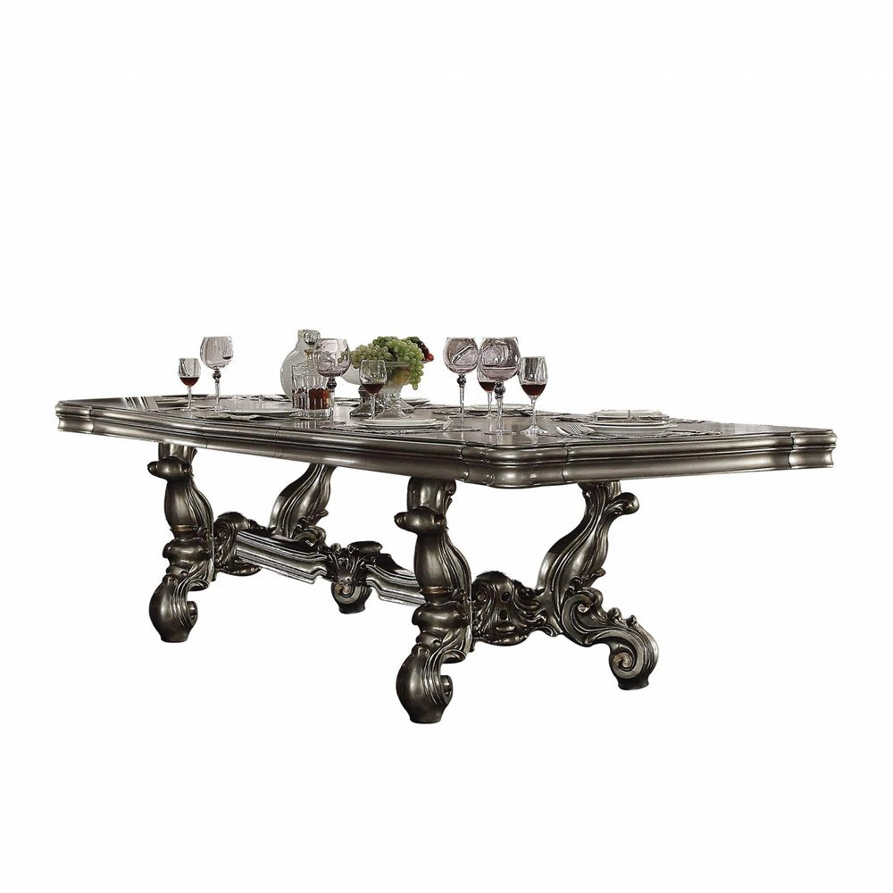 Platinum Solid Wood Trestle Base Dining Table - 46-inch