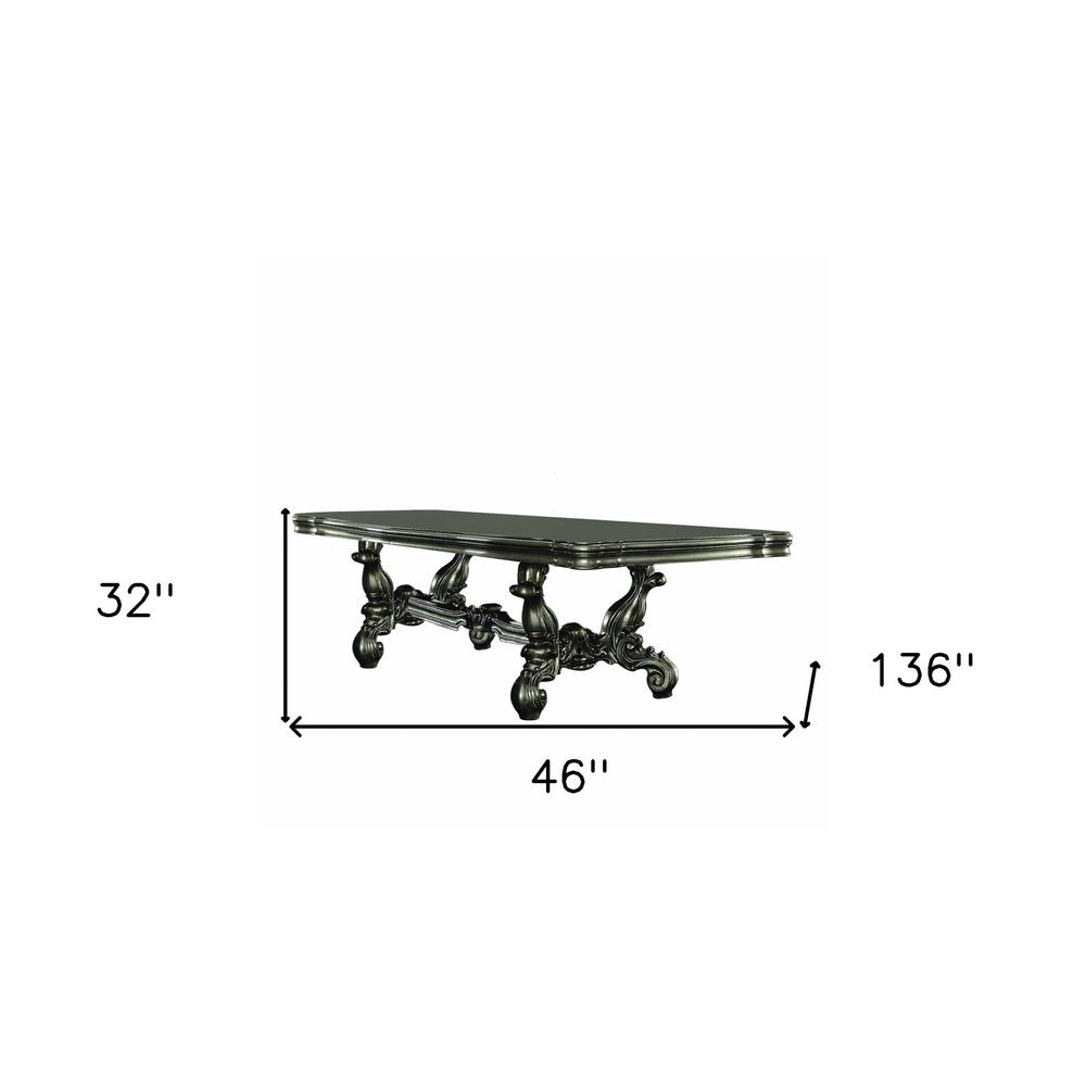 Platinum Solid Wood Trestle Base Dining Table - 46-inch