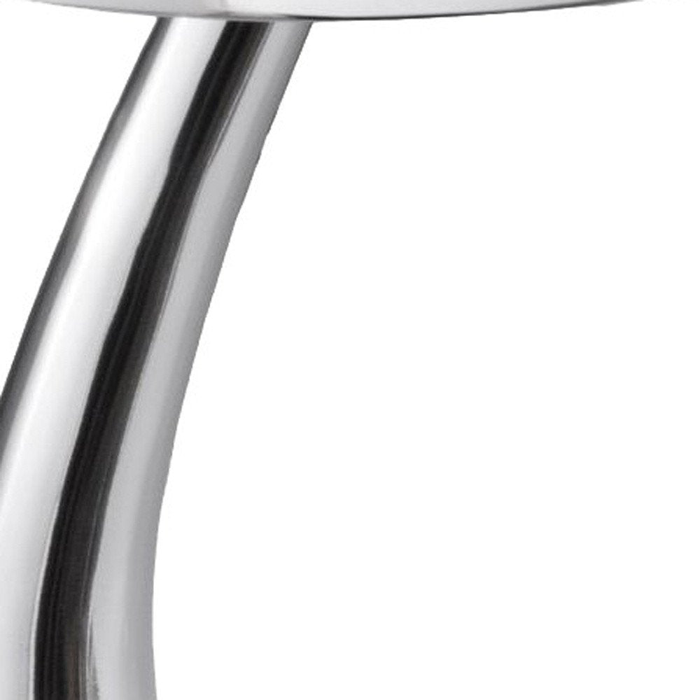 Silver Aluminum Round Abstract End Table - 21-inch