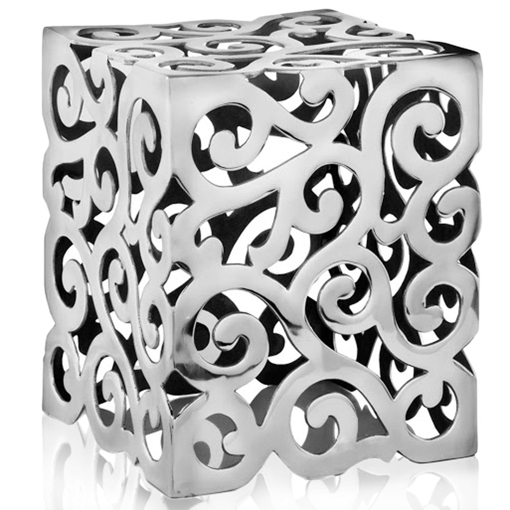Silver Aluminum Square End Table - 17-inch