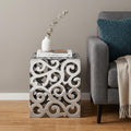 Silver Aluminum Square End Table - 17-inch