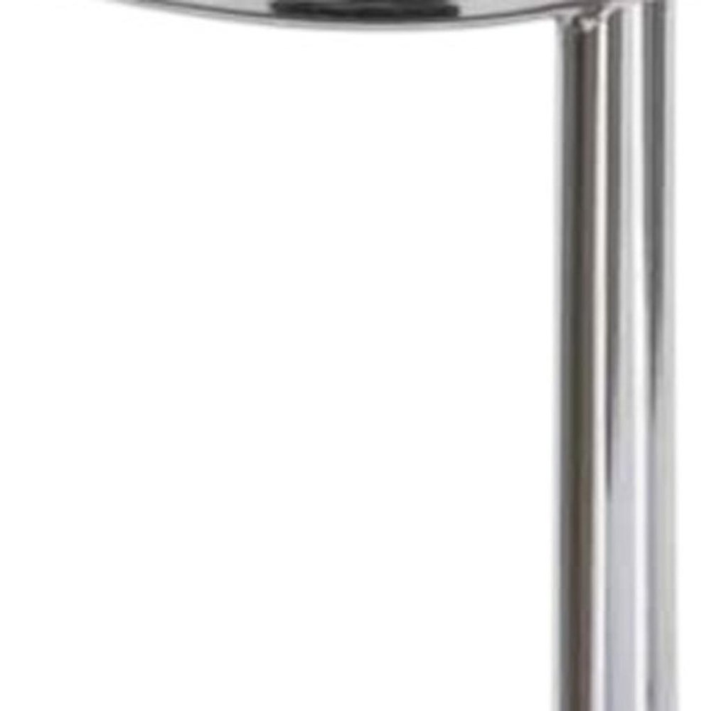 Silver Aluminum Round Mirrored End Table - 22-inch