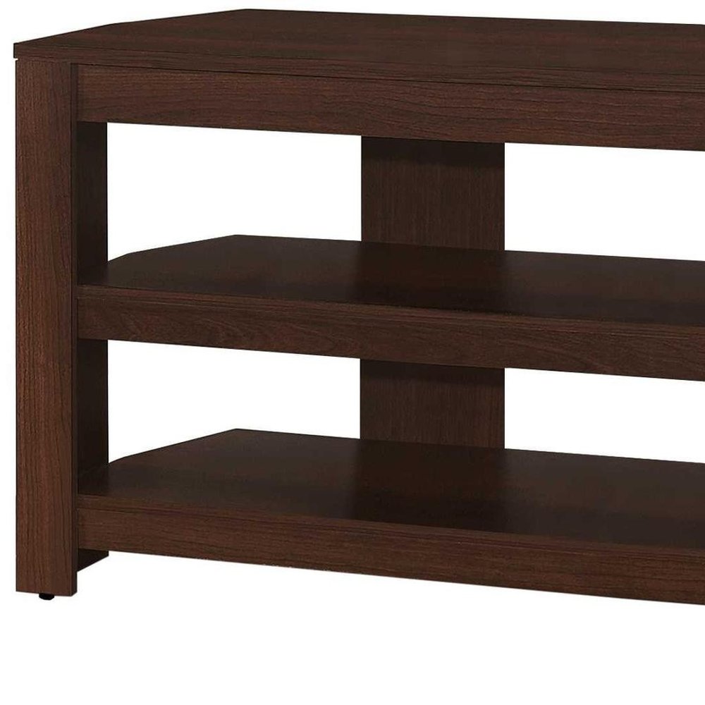 Dark Brown Open Shelving TV Stand - 42-inch