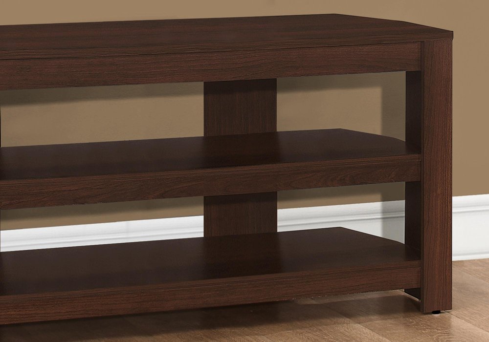 Dark Brown Open Shelving TV Stand - 42-inch