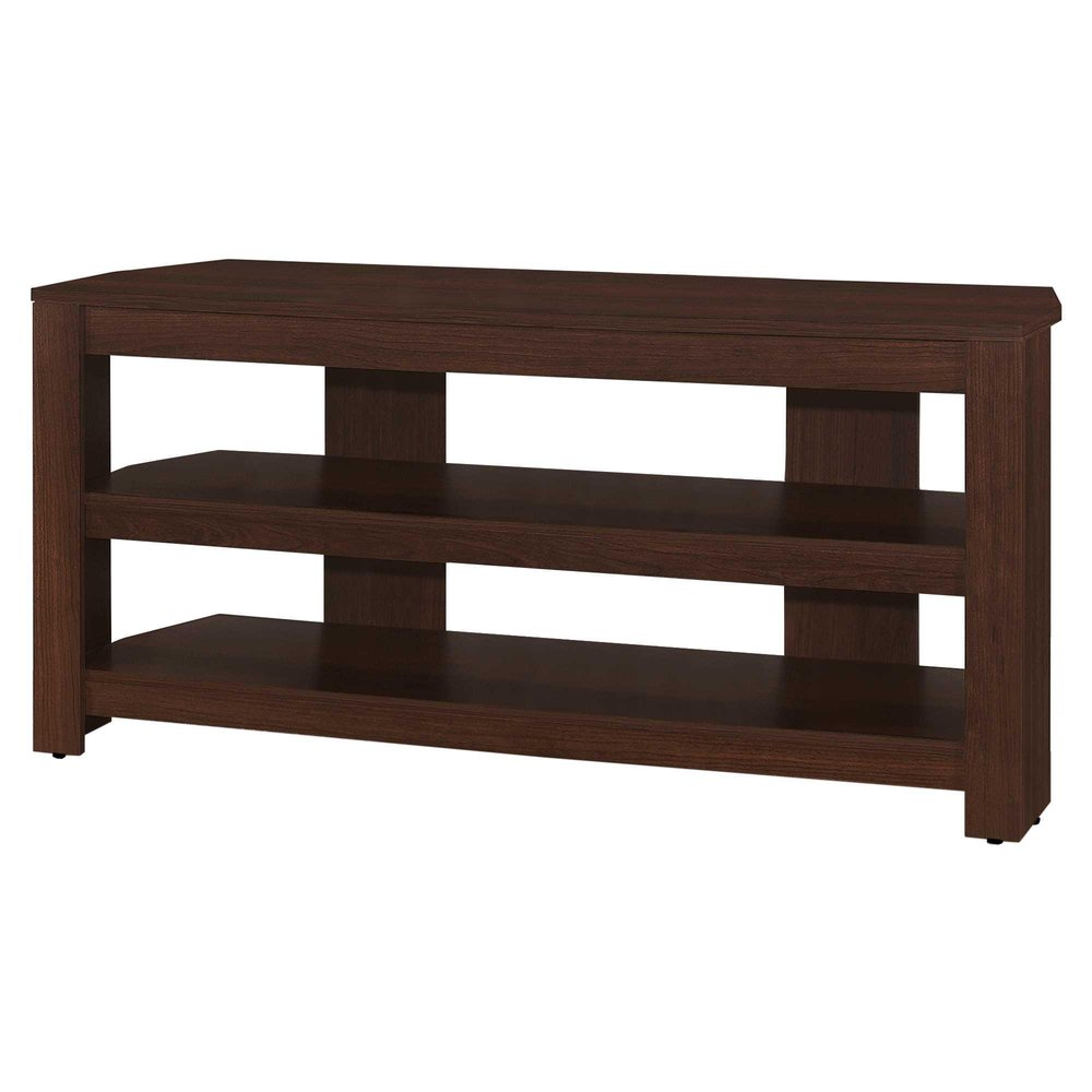 Dark Brown Open Shelving TV Stand - 42-inch