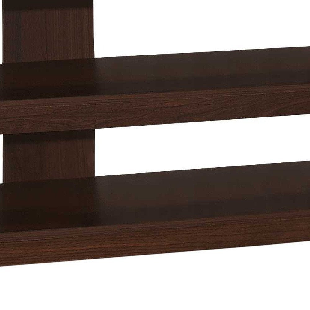 Dark Brown Open Shelving TV Stand - 42-inch