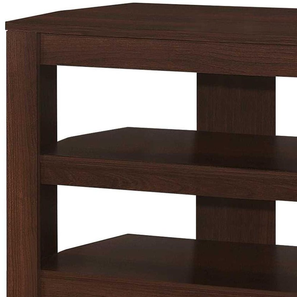 Dark Brown Open Shelving TV Stand - 42-inch