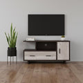Wood Brown Cabinet Enclosed Storage TV Stand - 47-inch
