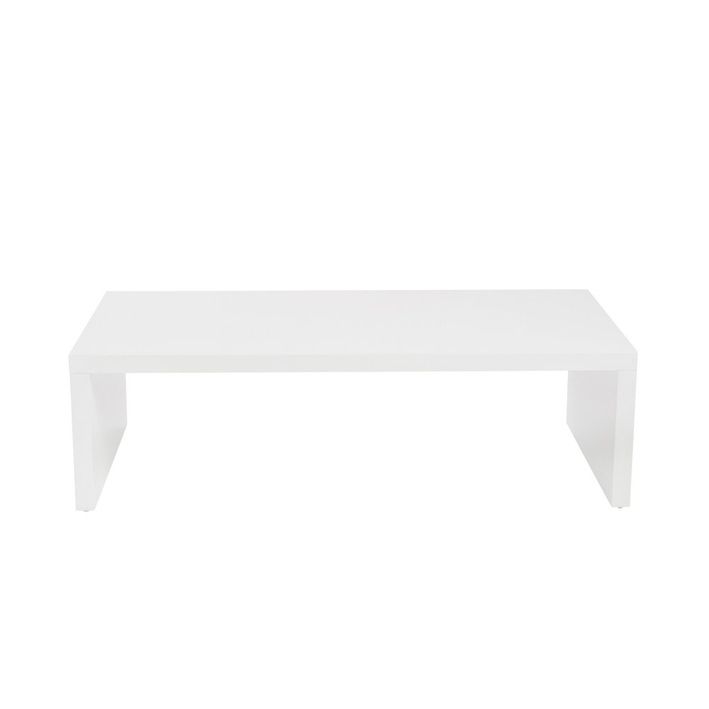 White Wood Sled Coffee Table - 47-inch