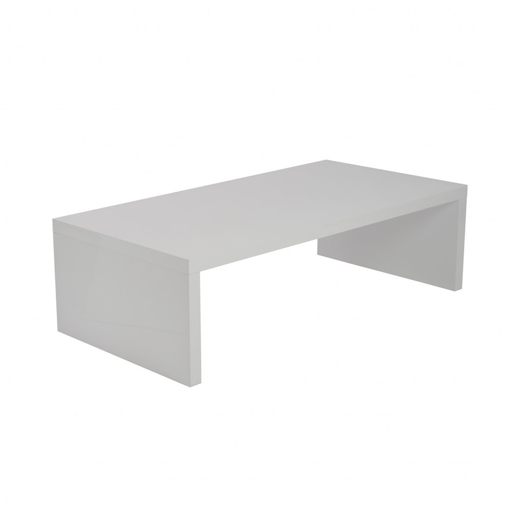 White Wood Sled Coffee Table - 47-inch