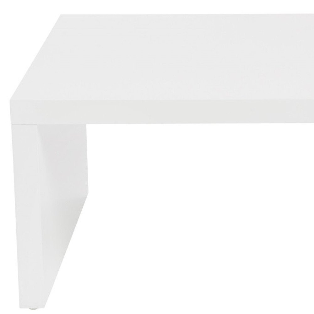 White Wood Sled Coffee Table - 47-inch