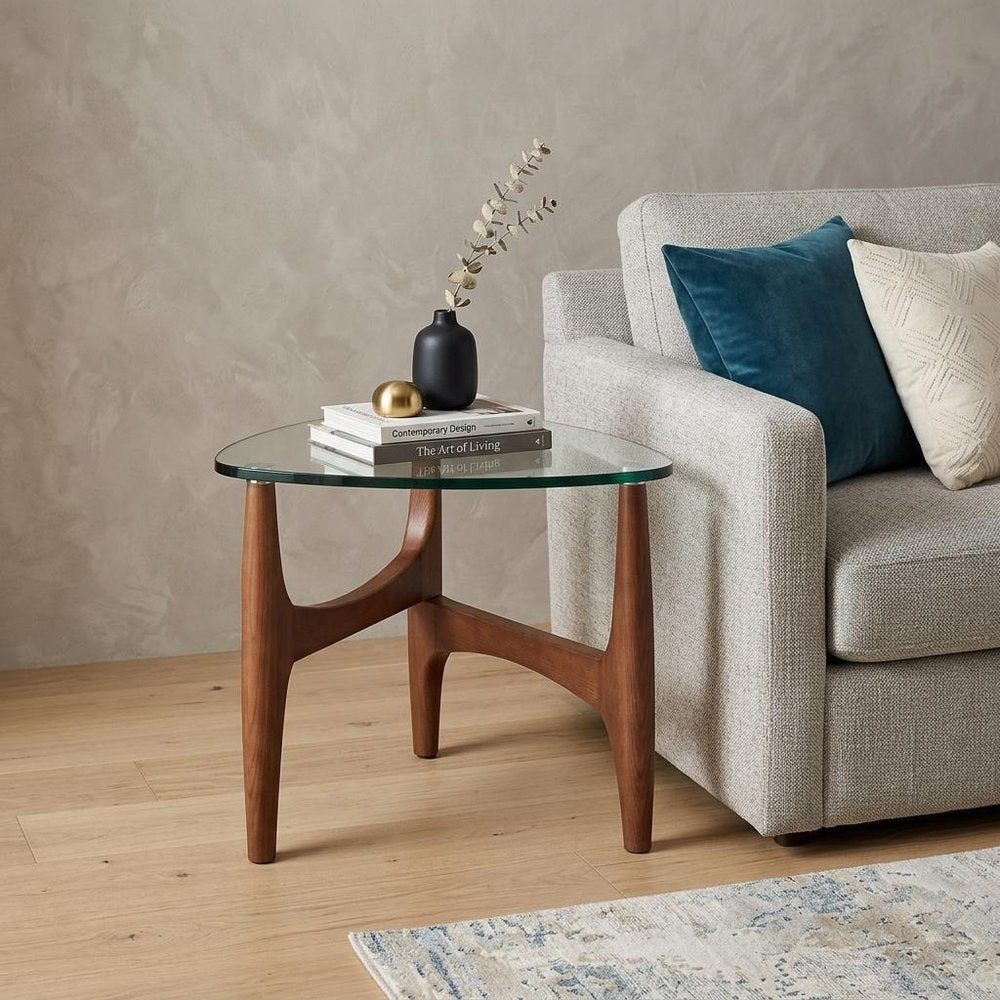 Clear Tempered Glass End Table - 20-inch