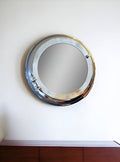 Silver Round Aluminum Framed Accent Mirror - 21-inch