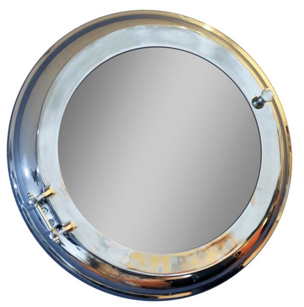 Silver Round Aluminum Framed Accent Mirror - 21-inch